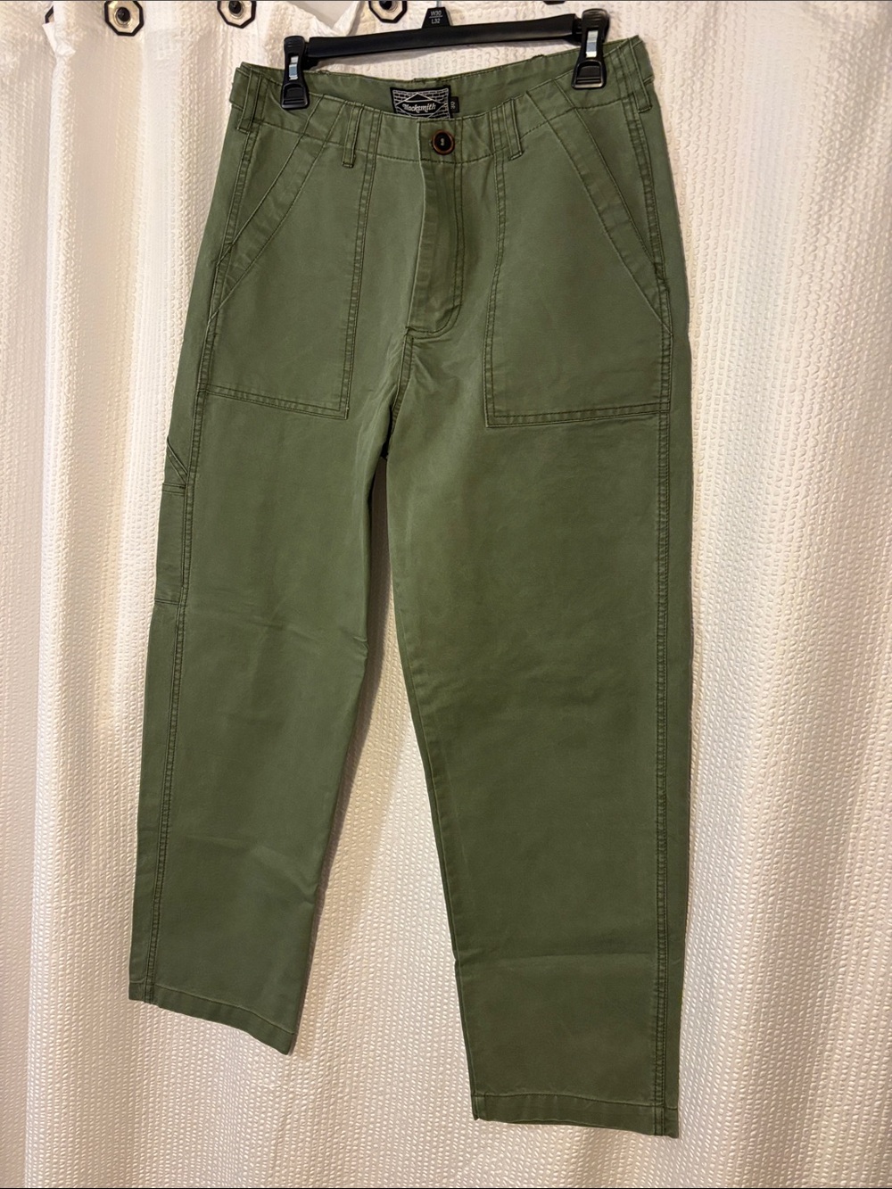 Men's Cargo Work Trousers in Olive Green